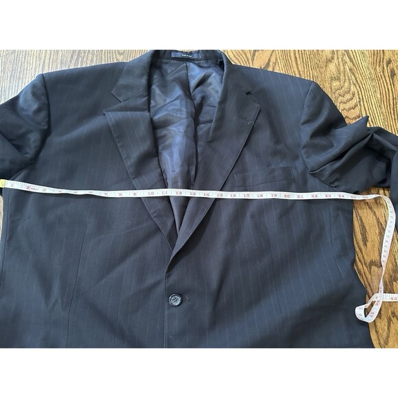 VTG Brooks Brothers Blazer 50L Black Wool Sport Coat Suit Jacket Brooksease flaw - Picture 9 of 15